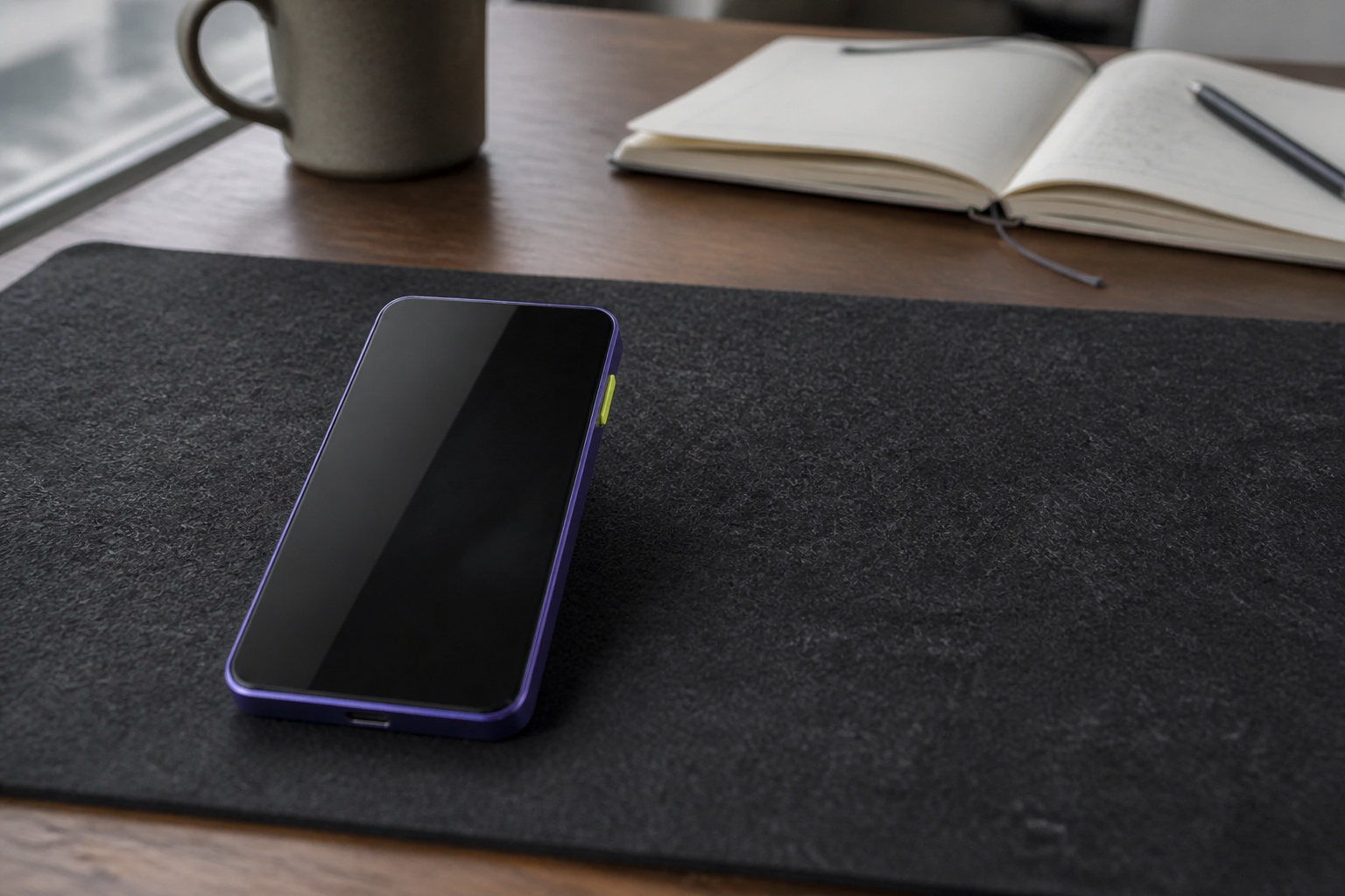 Orbit Touch resting in a naturally lit everyday workspace